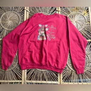 🦌 Vintage Red Christmoose Christmas Sweatshirt 🎄 Cozy Holiday Graphic XL